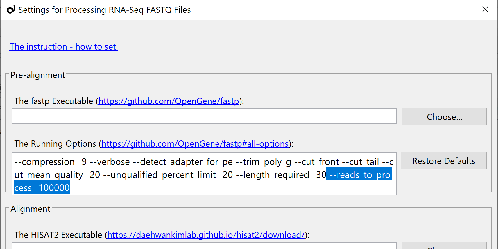 Fastp Option Fastp Option